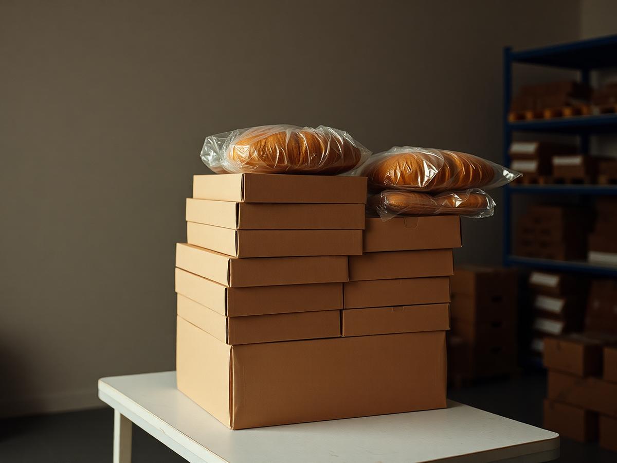 Food arranged for distribution