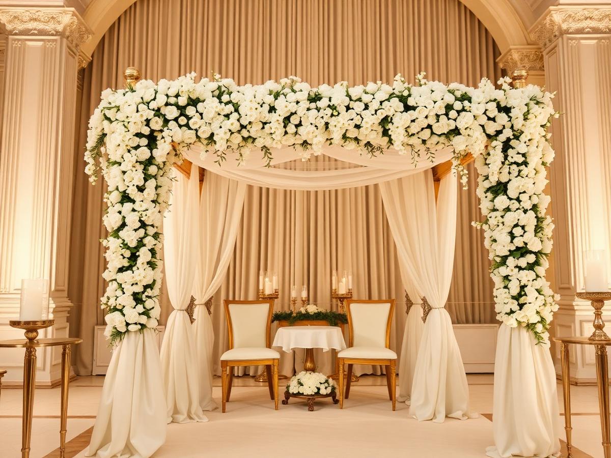 A modest simcha hall prepared for a chasunah